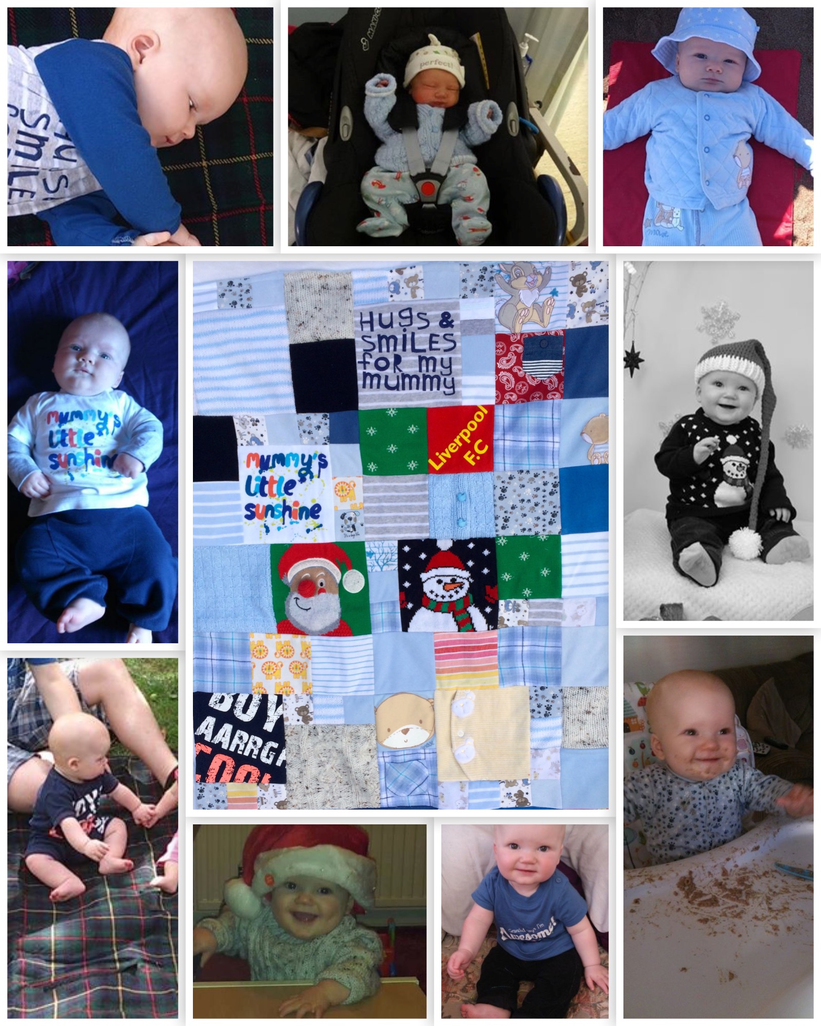 Baby clothes memory blanket