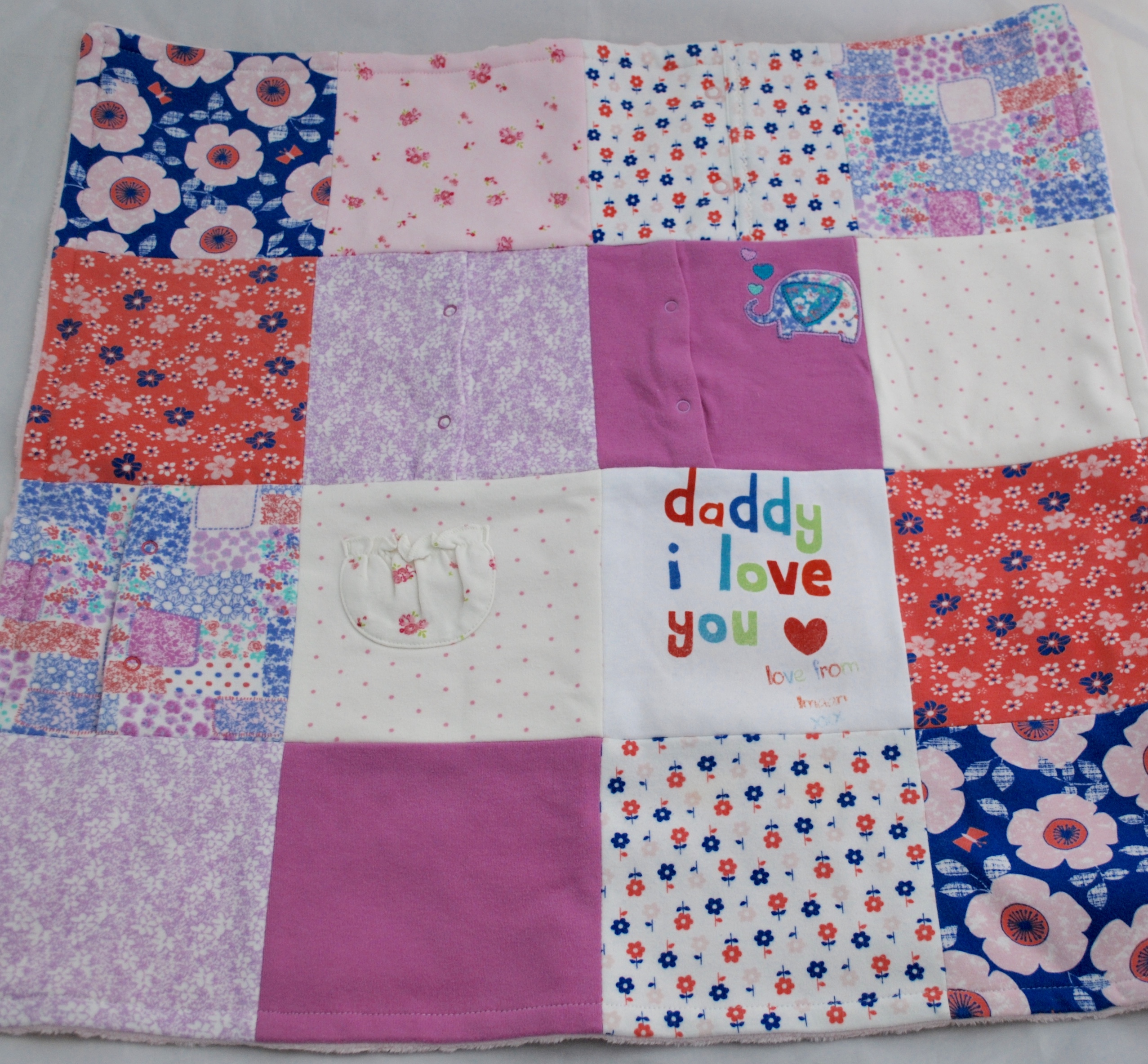 Baby clothes memory blanket