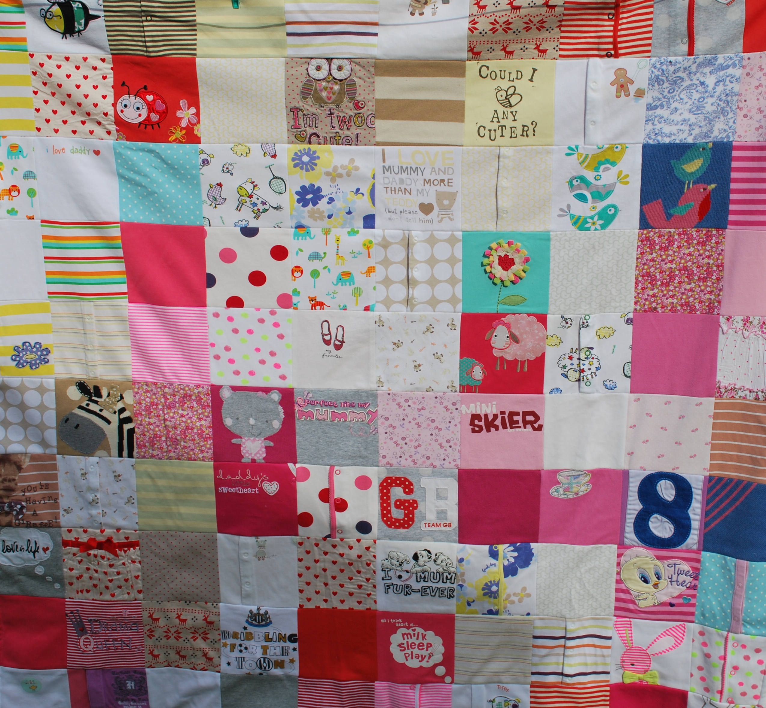Baby clothes memory blanket