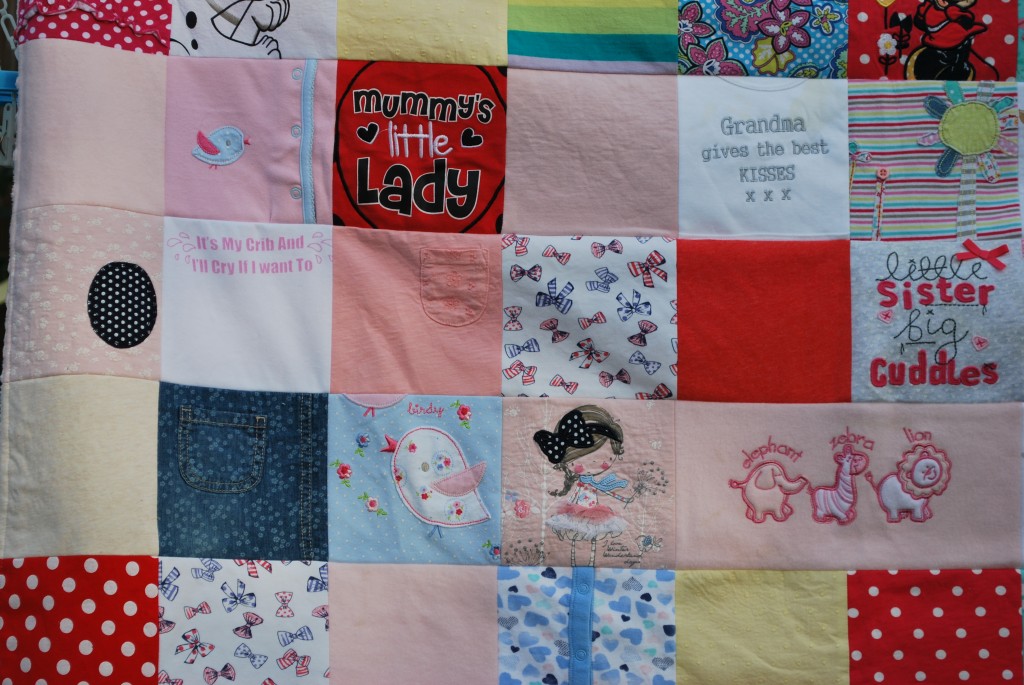 Baby clothes memory blanket