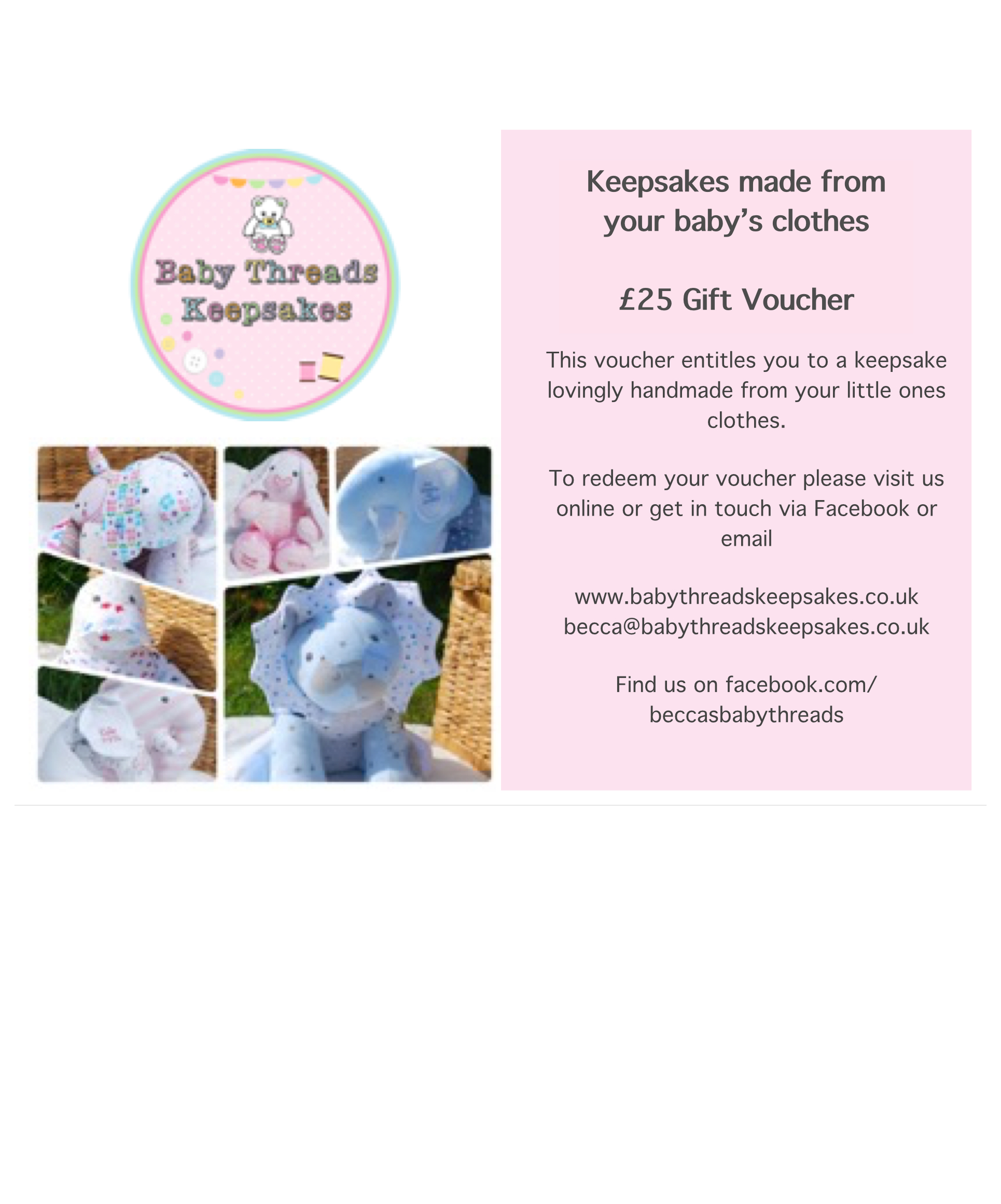 Gift Voucher Shop.001 Baby Threads Keepsakes